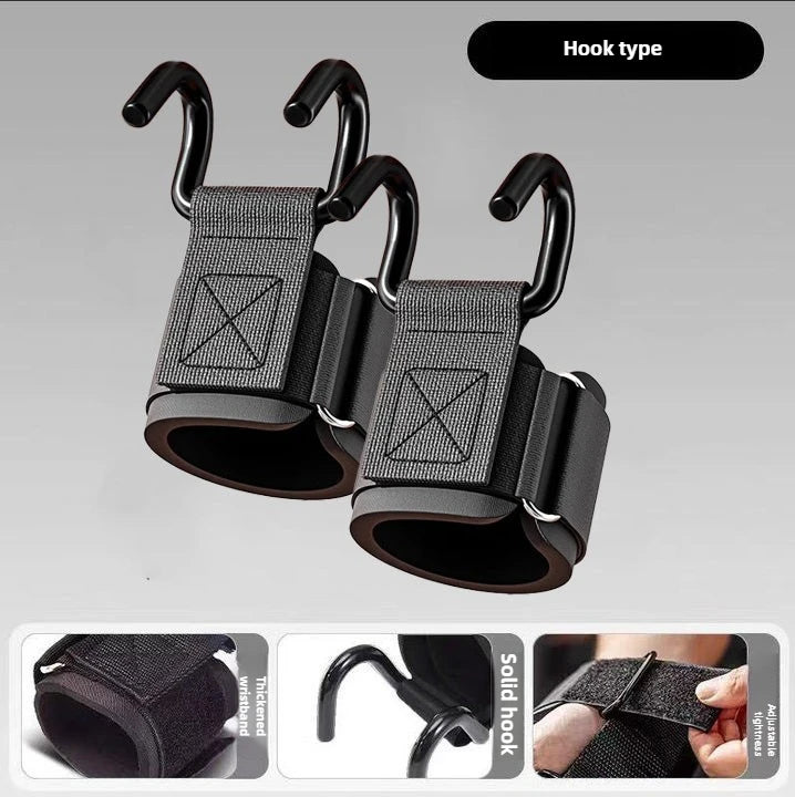 Weight Lifting Hook Grips with Wrist Wraps – Heavy Duty Gym Lifting Straps for Pull-Ups & Powerlifting