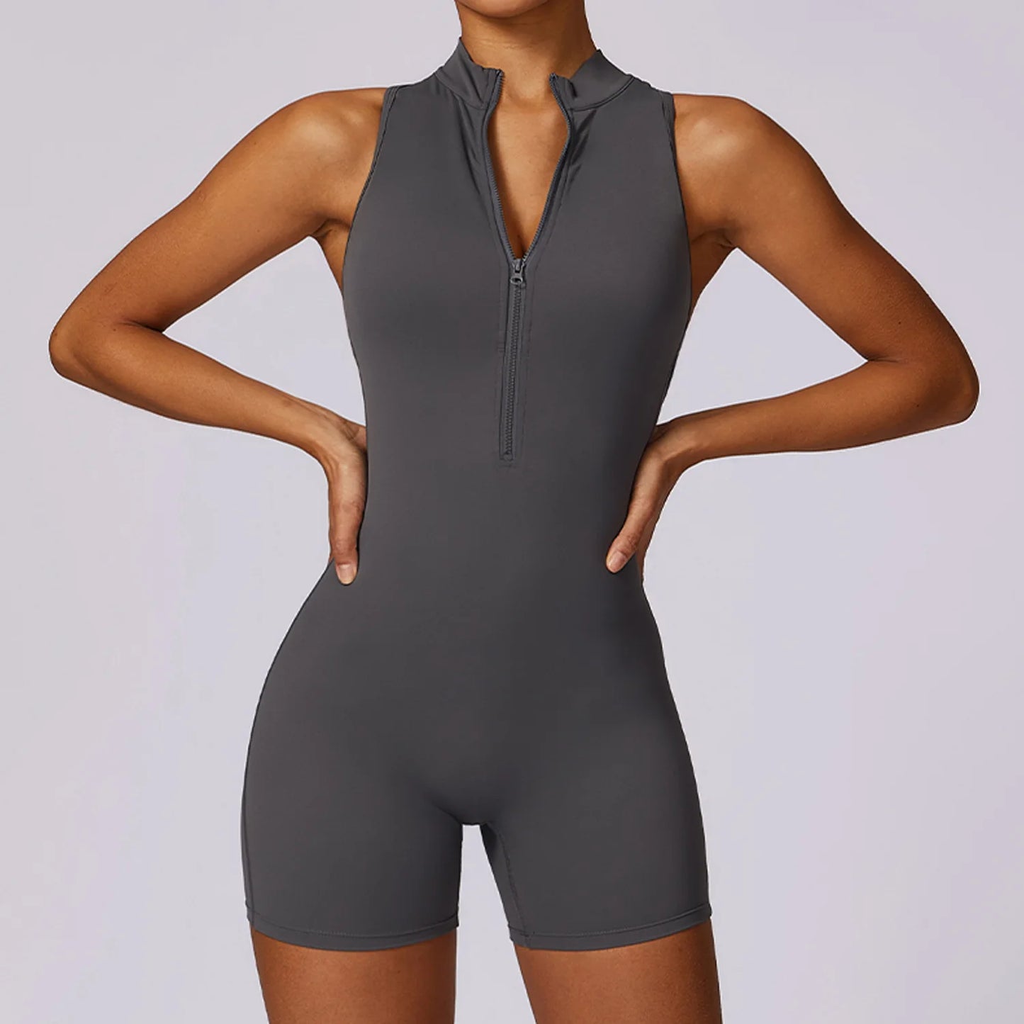 Women’s Zipper Yoga Jumpsuit – Sexy Fitness & Dance Workout Bodysuit