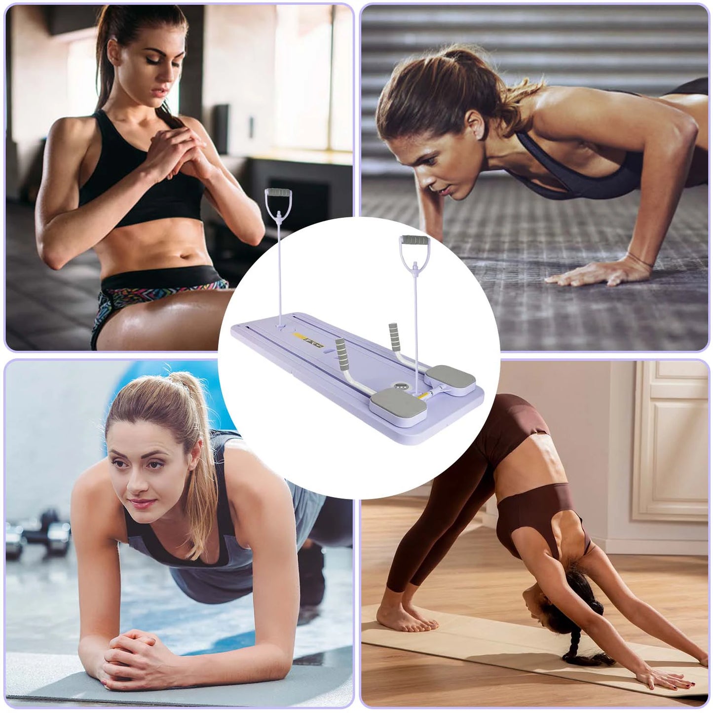 Foldable Pilates Reformer Fitness Board – Full Body Workout Equipment with Automatic Rebound
