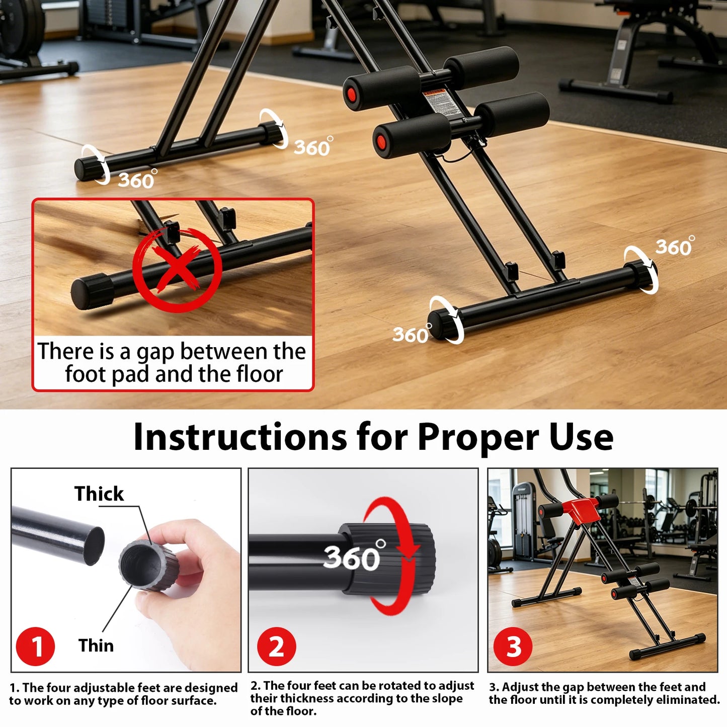Abdominal Trainer – 5-Gear Adjustable Resistance Core & Full Body Exercise Equipment