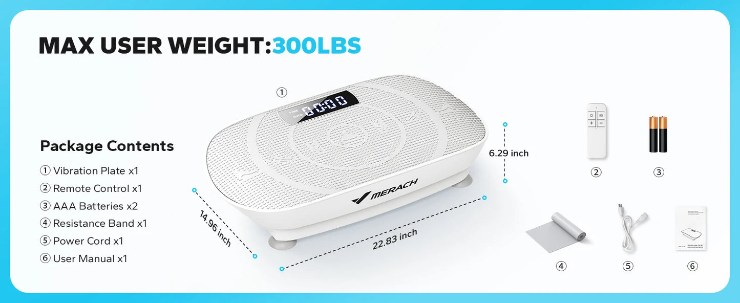 MERACH CV30 Vibration Plate Platform – Full Body Training, Fat Burning & Muscle Shaping