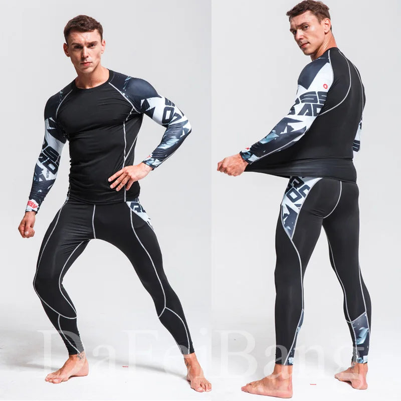 Men’s Compression Sports Suit – Quick-Dry Fitness & MMA Training Set