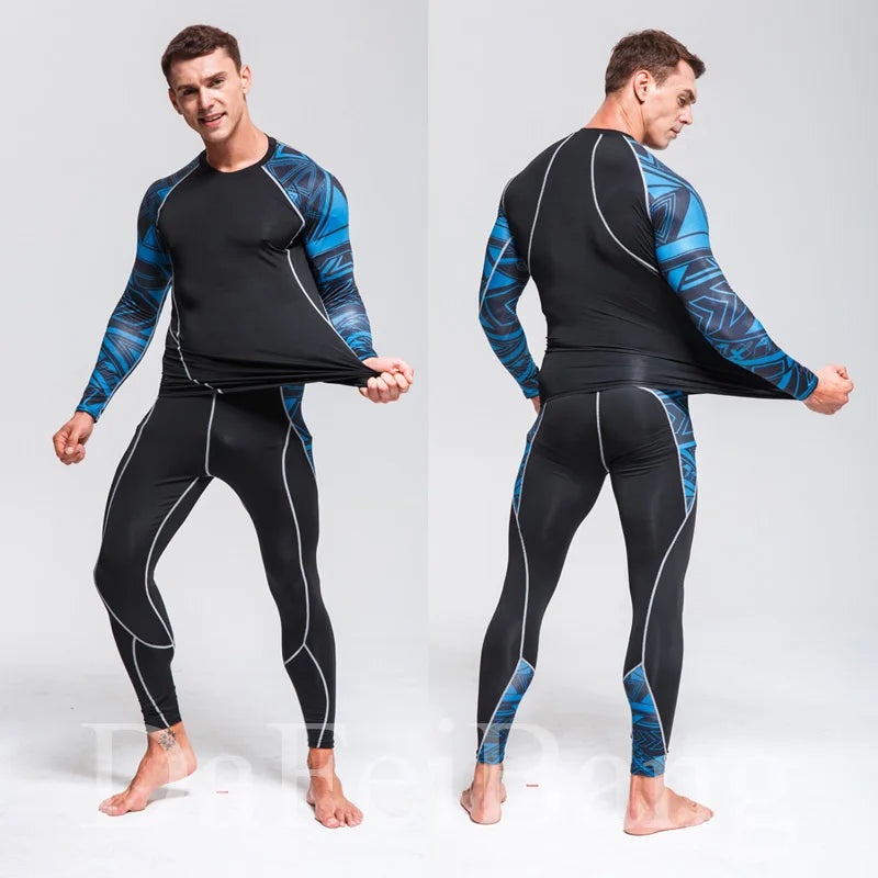 Men’s Compression Sports Suit – Quick-Dry Fitness & MMA Training Set