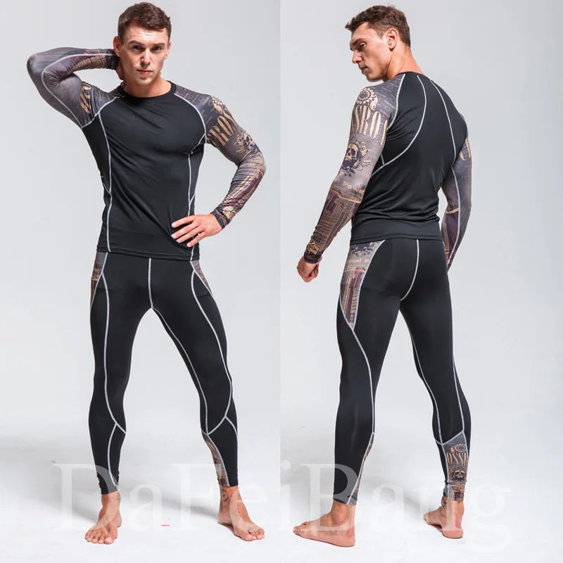 Men’s Compression Sports Suit – Quick-Dry Fitness & MMA Training Set