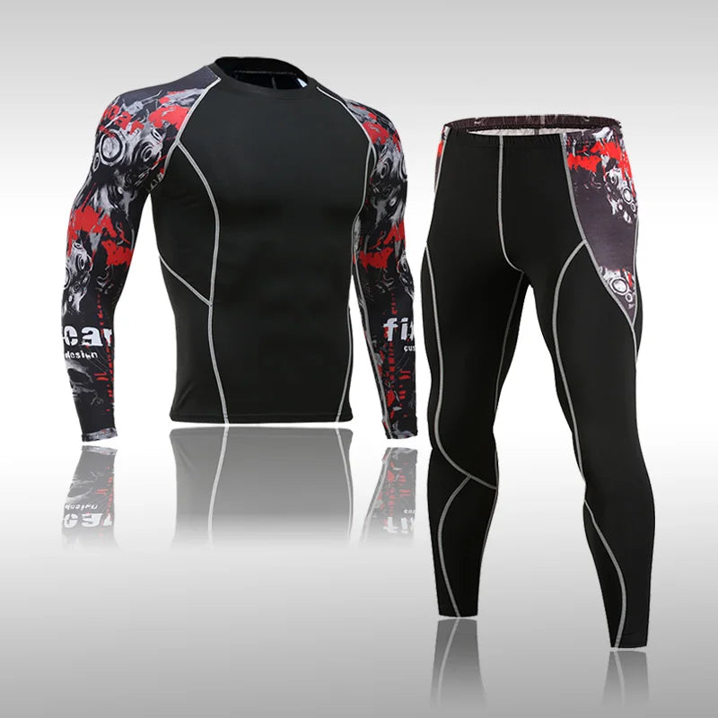 Men’s Compression Sports Suit – Quick-Dry Fitness & MMA Training Set
