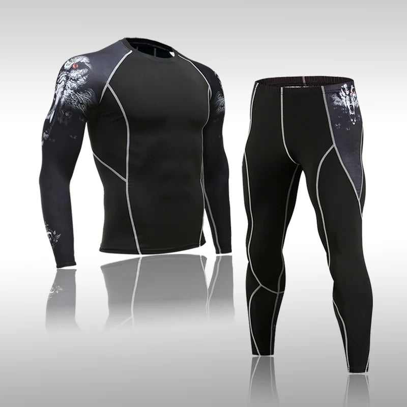 Men’s Compression Sports Suit – Quick-Dry Fitness & MMA Training Set