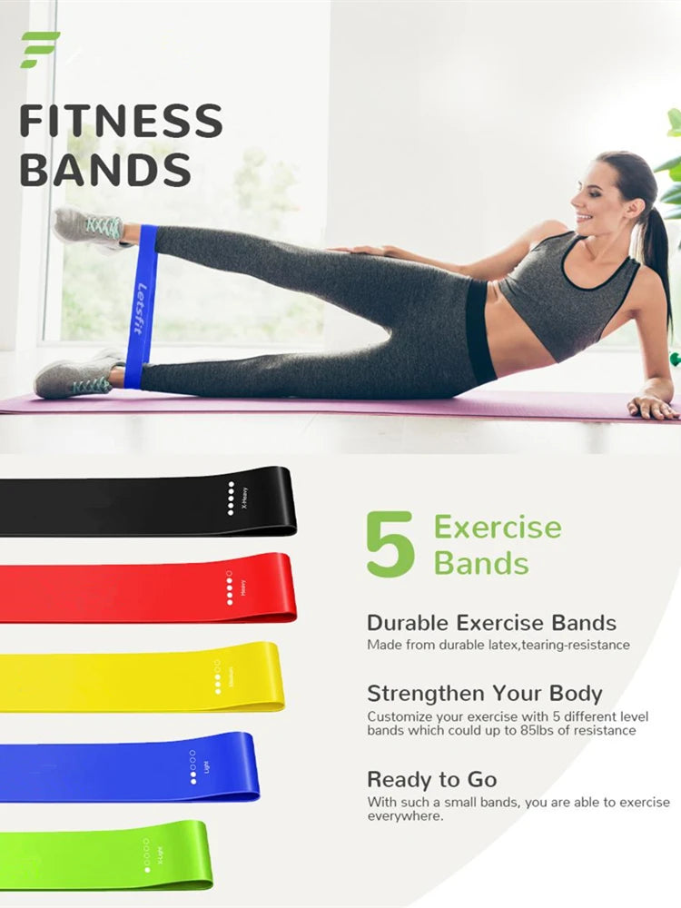 Workout Bar Resistance Bands Set – Pilates, Yoga & Home Gym Training Equipment