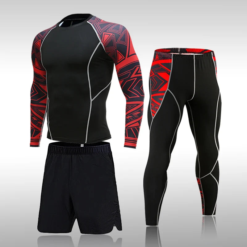 Men’s Compression Sports Suit – Quick-Dry Fitness & MMA Training Set