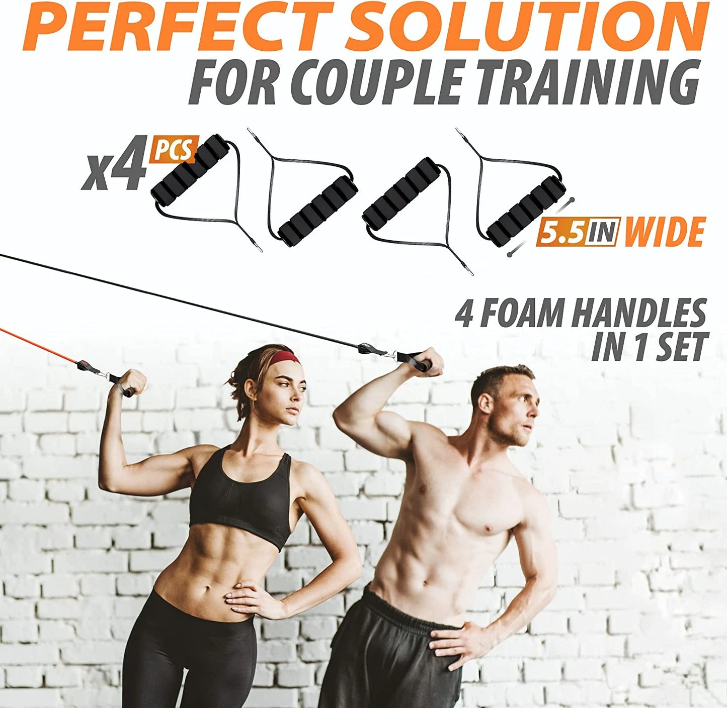 Workout Bar Resistance Bands Set – Pilates, Yoga & Home Gym Training Equipment