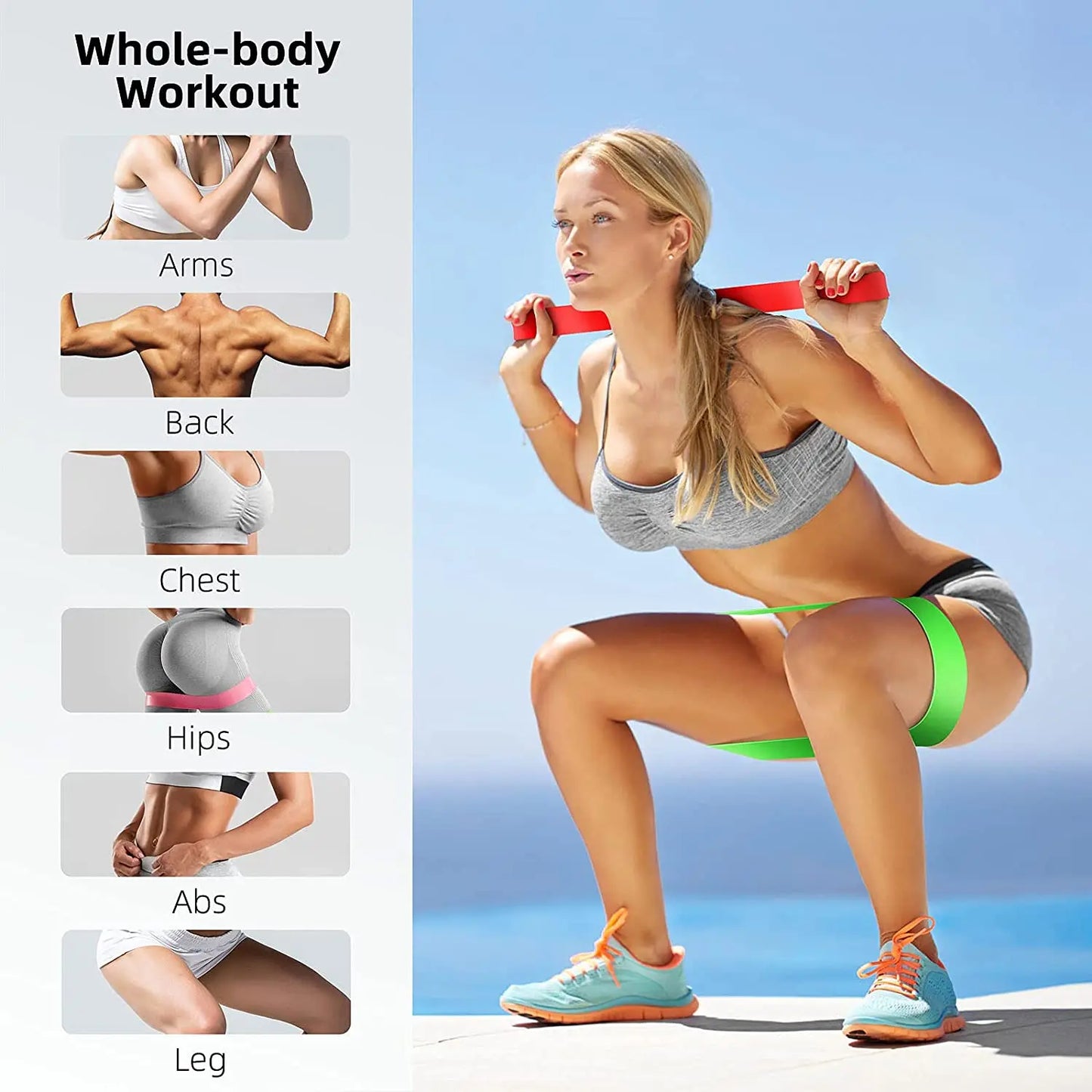 Workout Bar Resistance Bands Set – Pilates, Yoga & Home Gym Training Equipment