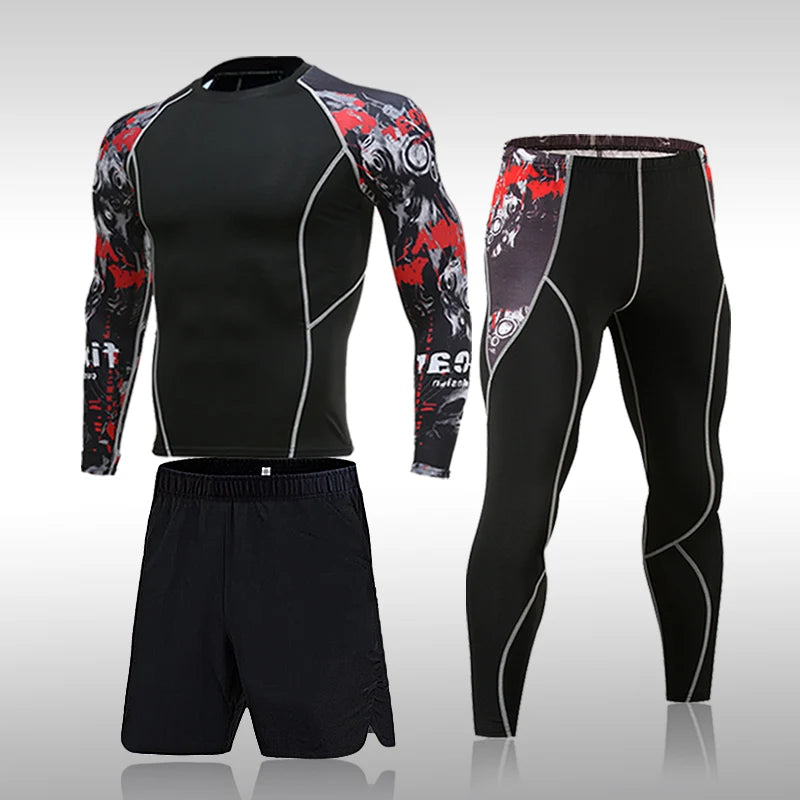 Men’s Compression Sports Suit – Quick-Dry Fitness & MMA Training Set