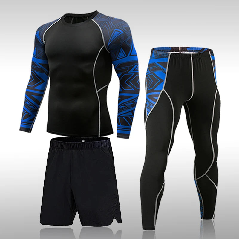 Men’s Compression Sports Suit – Quick-Dry Fitness & MMA Training Set