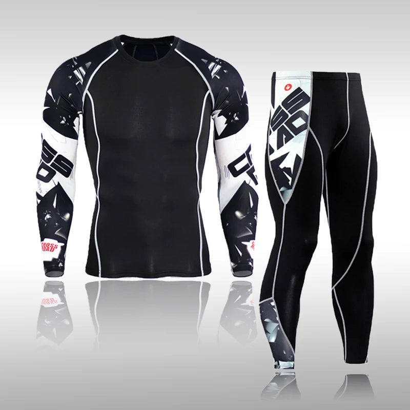 Men’s Compression Sports Suit – Quick-Dry Fitness & MMA Training Set