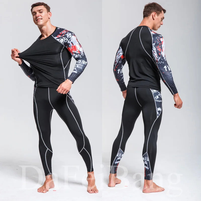 Men’s Compression Sports Suit – Quick-Dry Fitness & MMA Training Set