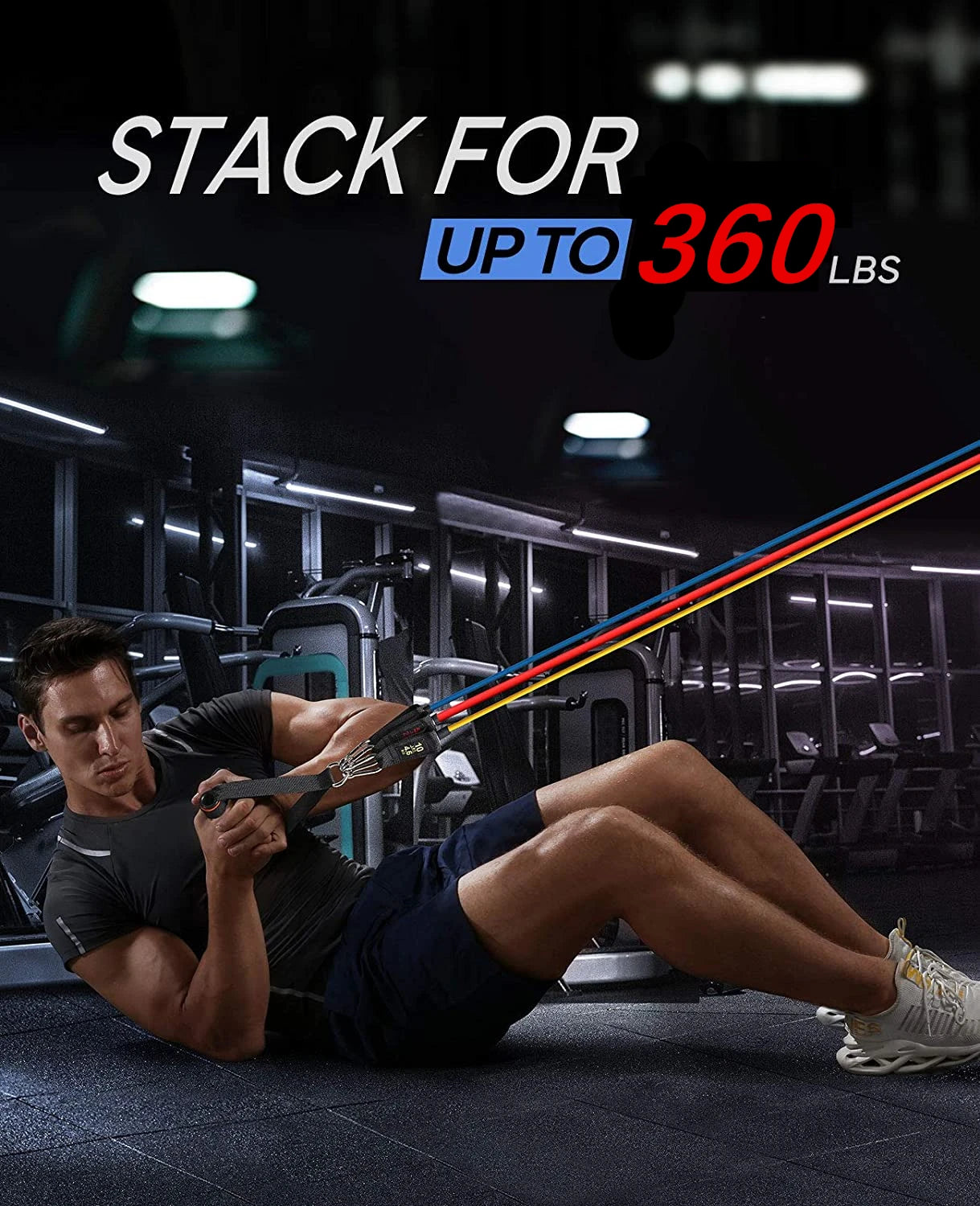 Workout Bar Resistance Bands Set – Pilates, Yoga & Home Gym Training Equipment