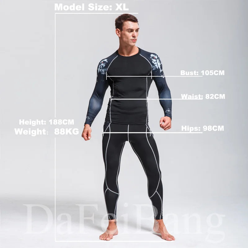 Men’s Compression Sports Suit – Quick-Dry Fitness & MMA Training Set