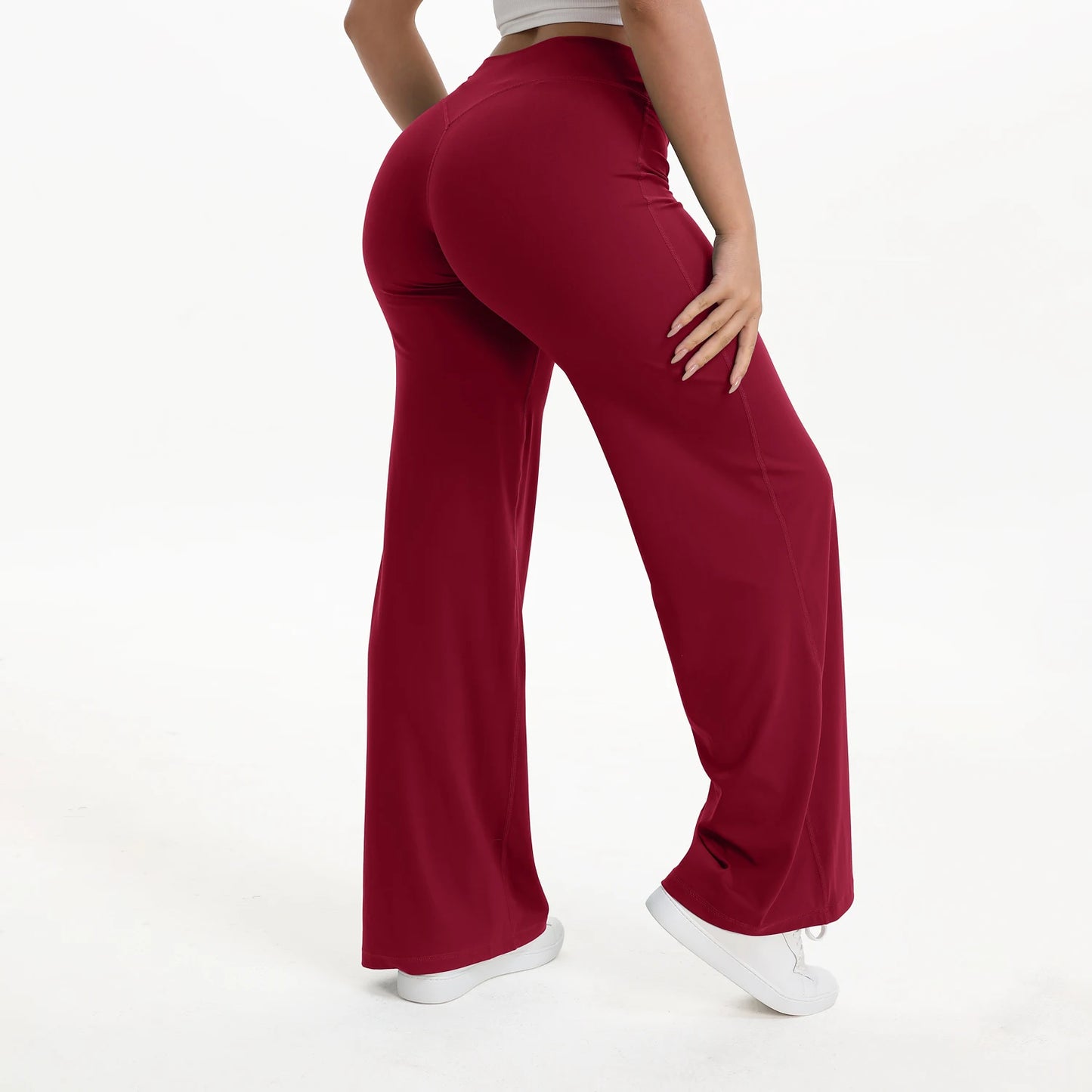 NCLAGEN SoftMotion Women’s Straight Leg Yoga Pants – Mid-Waist Gym & Pilates Leggings