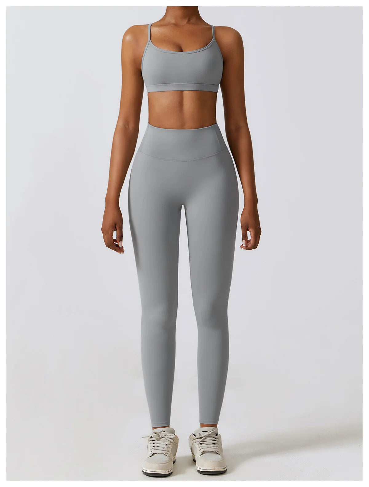 Women's Sportswear Yoga Set Seamless Fitness Bra Crop Top Long Sleeve Workout Clothes Athletic Wear Gym Legging for Running Fitness