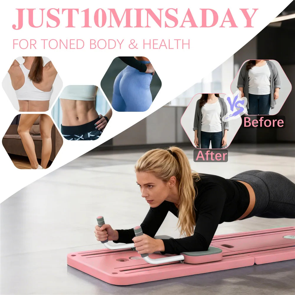 Multifunctional Foldable Abdominal Board Pilates Push up Plate Reformer Fitness Core Workout Equipment for Body Training