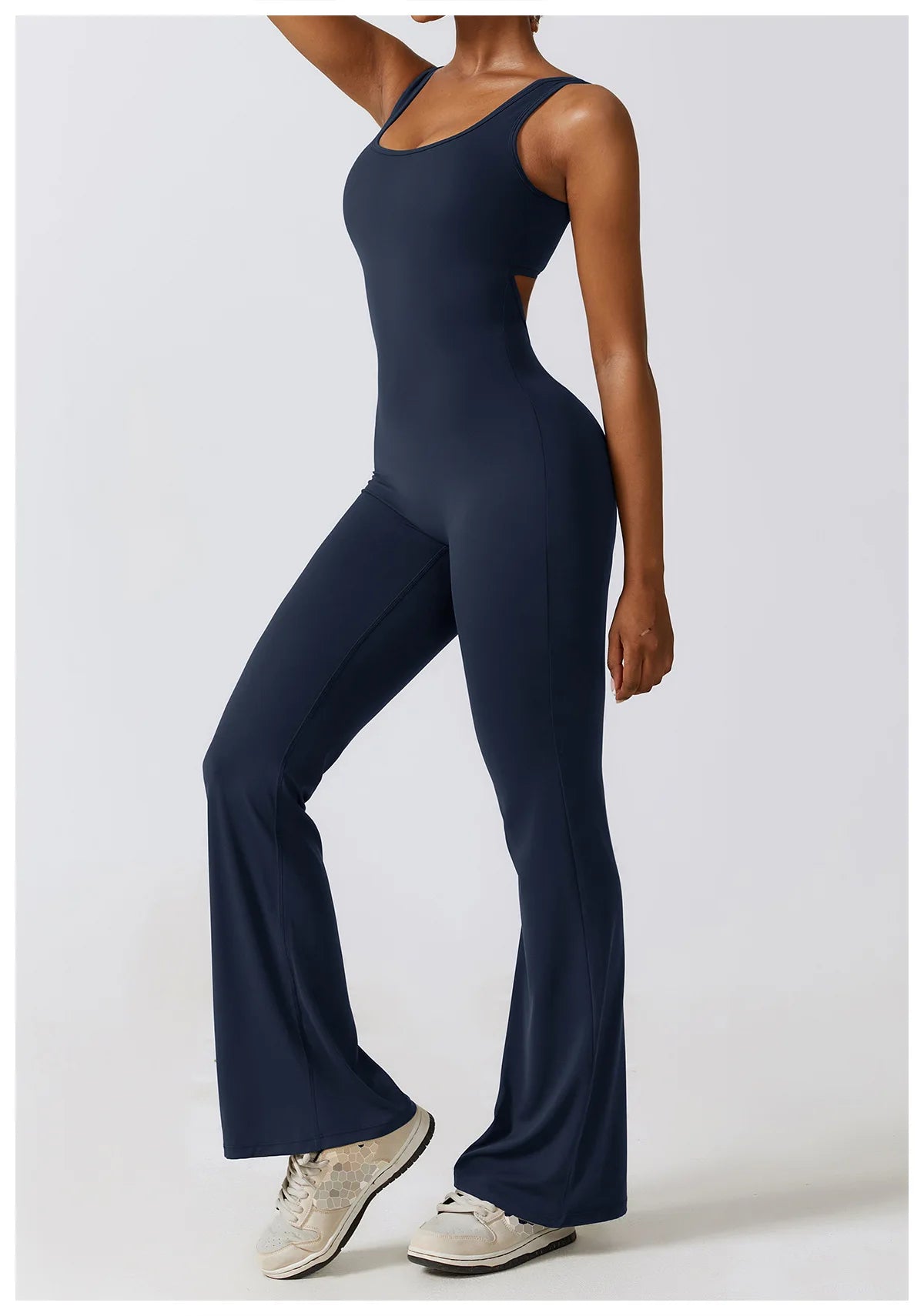 Women’s Fitness Yoga Jumpsuit – Push-Up Stretch Workout Bodysuit