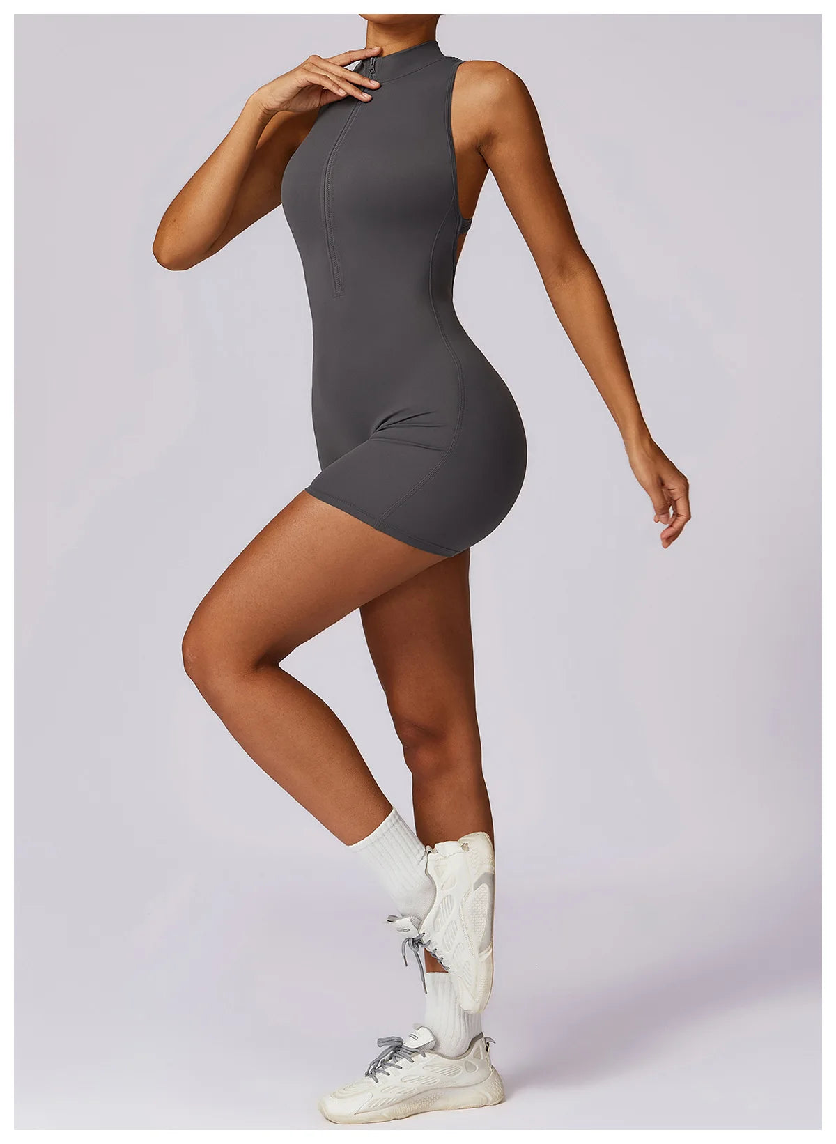 Women’s Zipper Yoga Jumpsuit – Sexy Fitness & Dance Workout Bodysuit
