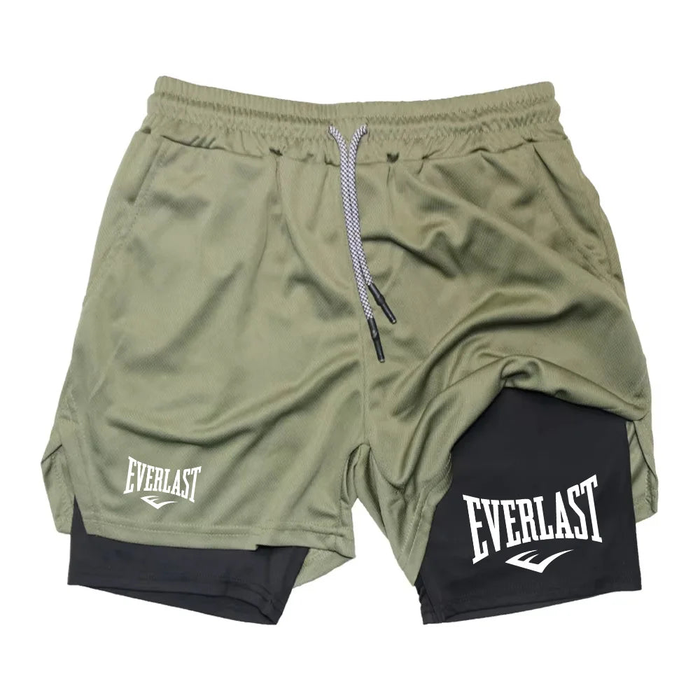 Men’s 2-in-1 Running Shorts – Double Layer Gym & Training Sports Shorts