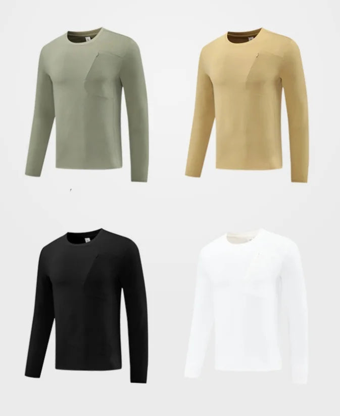 Men's Fitness Long Sleeve T-Shirt – Quick-Dry Breathable Sportswear for Running & Training