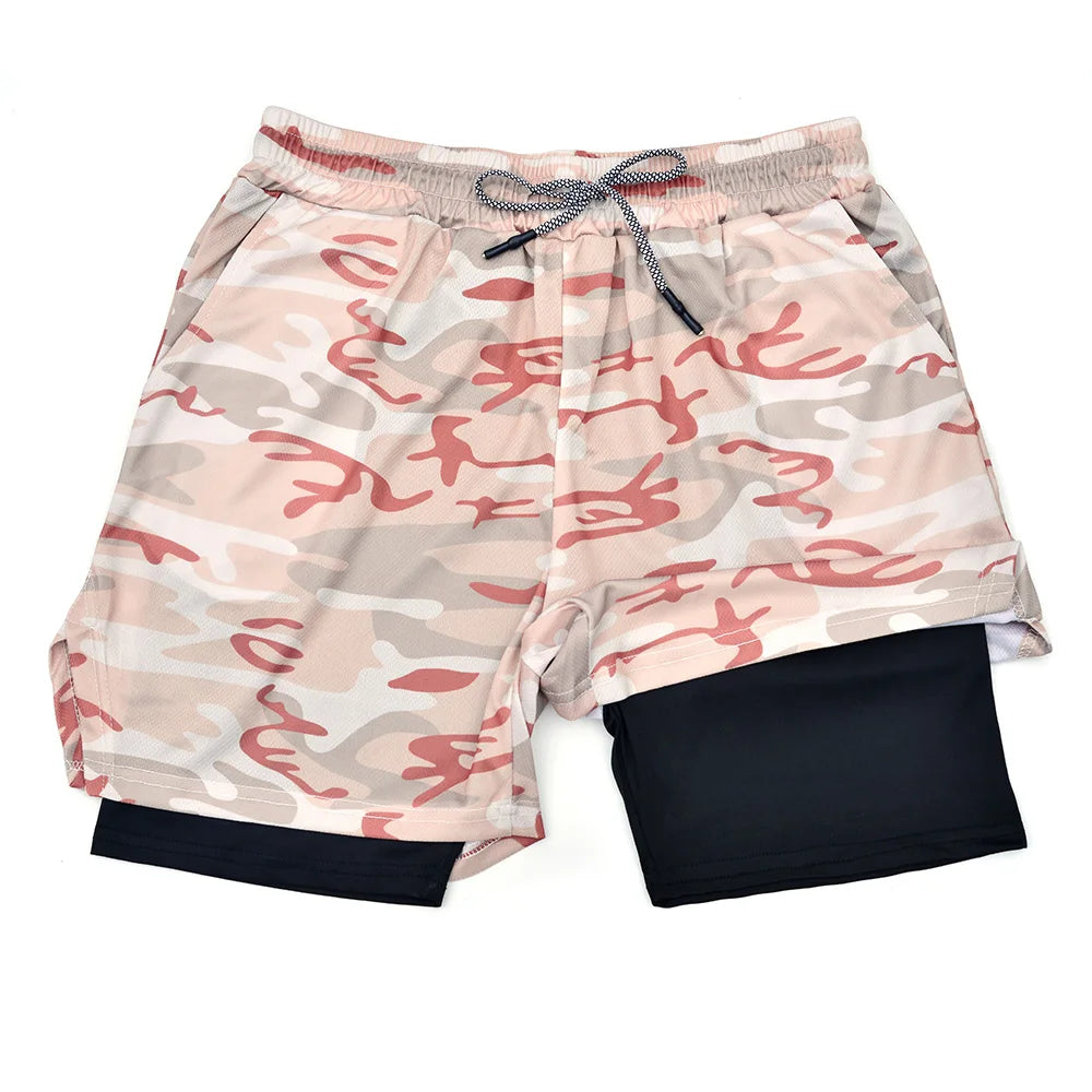 Men’s 2-in-1 Double Layer Fitness Shorts – Quick Dry Gym & Running Short