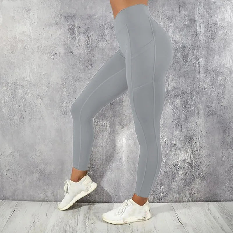 Women’s High Waist Yoga Leggings with Pockets – Butt Lifting Gym & Running Tights
