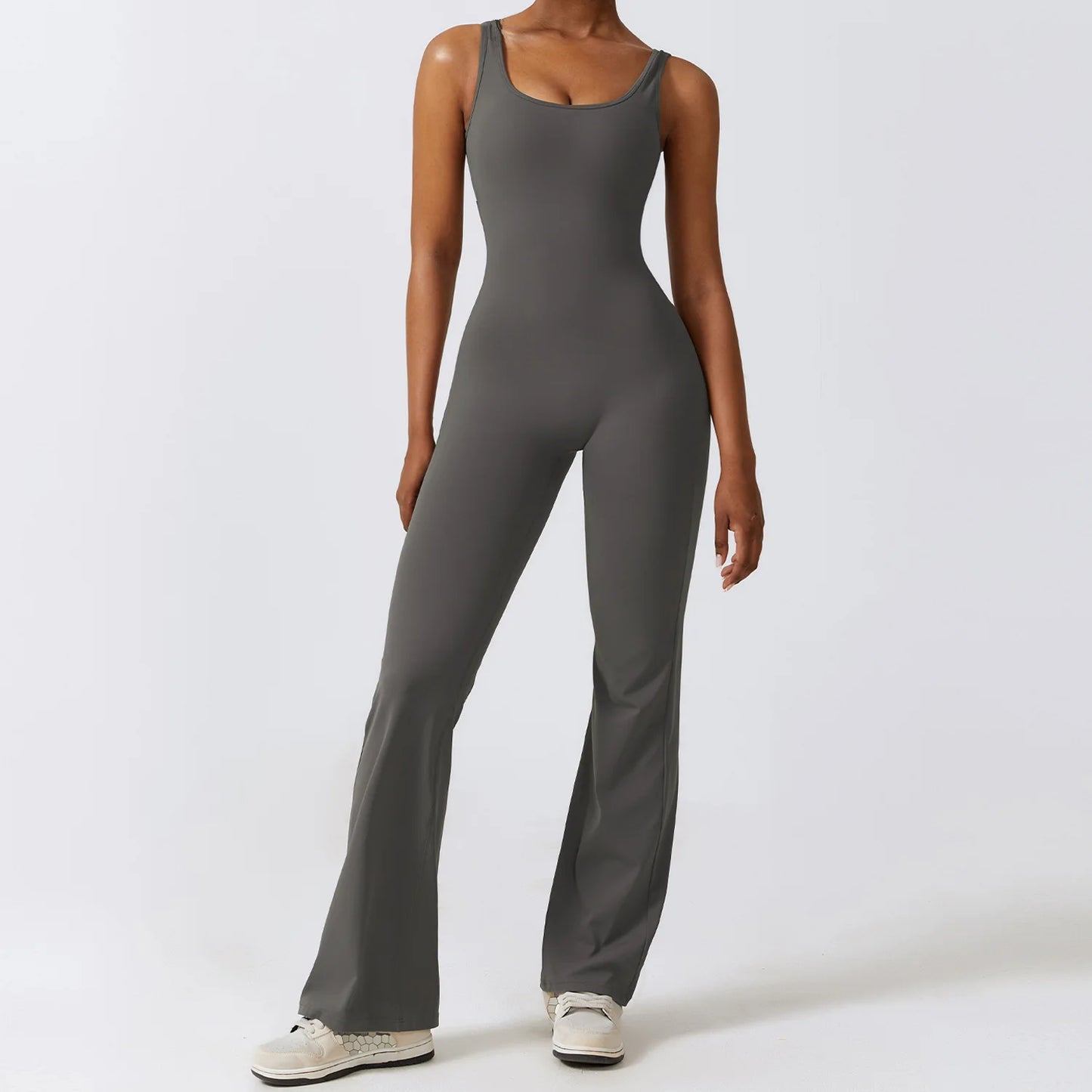 Women’s Fitness Yoga Jumpsuit – Push-Up Stretch Workout Bodysuit