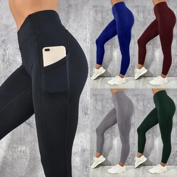 Women’s High Waist Yoga Leggings with Pockets – Butt Lifting Gym & Running Tights