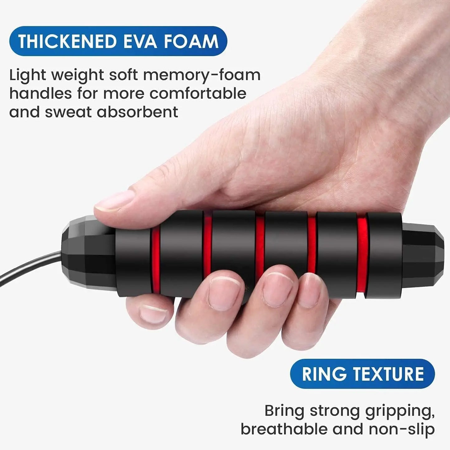 Adjustable Speed Jump Rope with Ball Bearings – Tangle-Free Fitness Skipping Rope