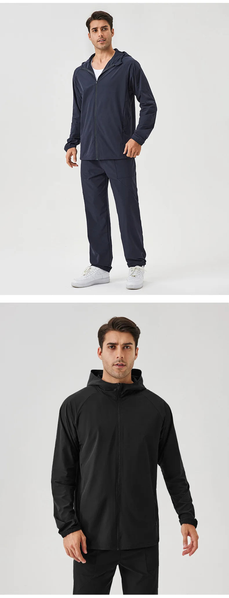Men's Fitness Hoodie Long Sleeve Sport T-Shirt – Quick-Dry Slim Fit Gym & Running Top