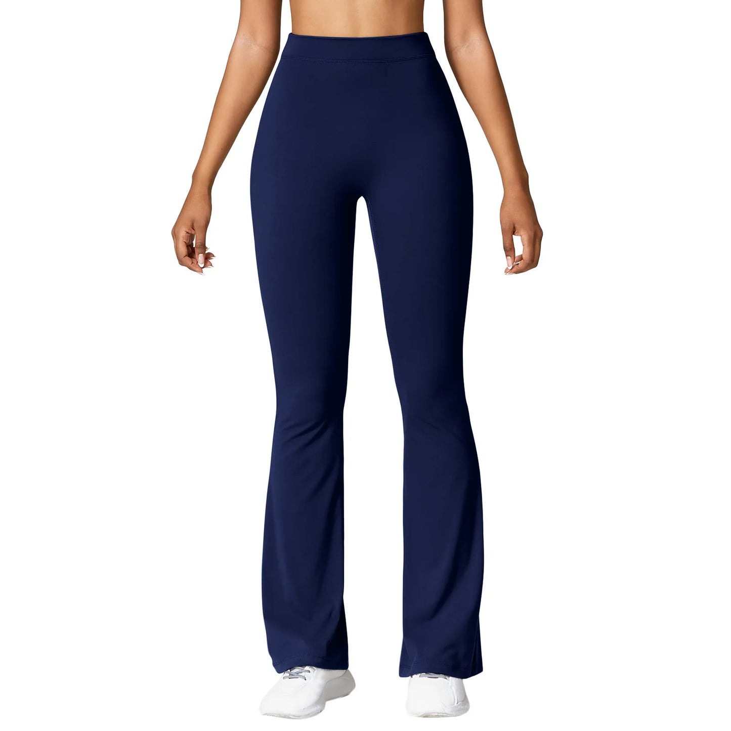 Women’s Micro Horn Flared Leggings – High Waist V-Back Push-Up Gym Pants