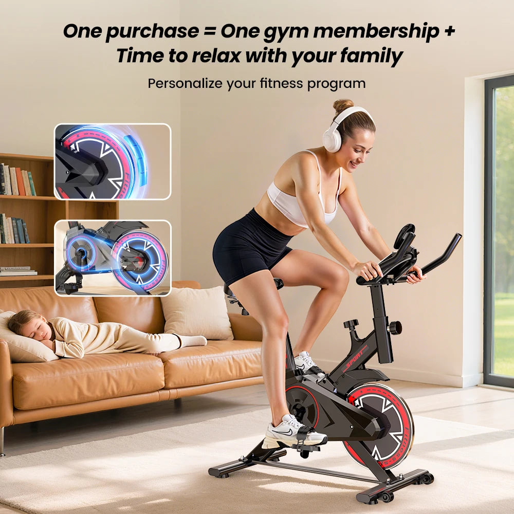 Indoor Spin Bike – Quiet Belt Drive Home Cardio Trainer