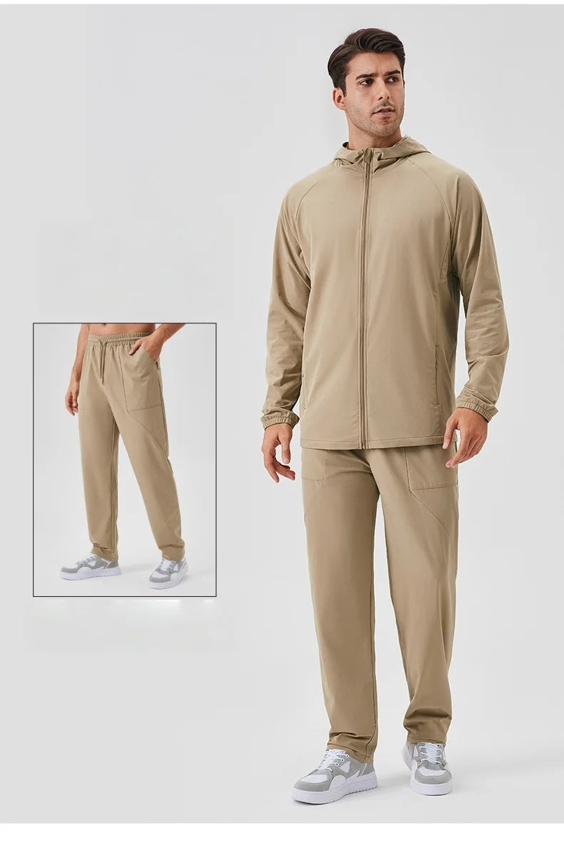 Men's Fitness Hoodie Long Sleeve Sport T-Shirt – Quick-Dry Slim Fit Gym & Running Top
