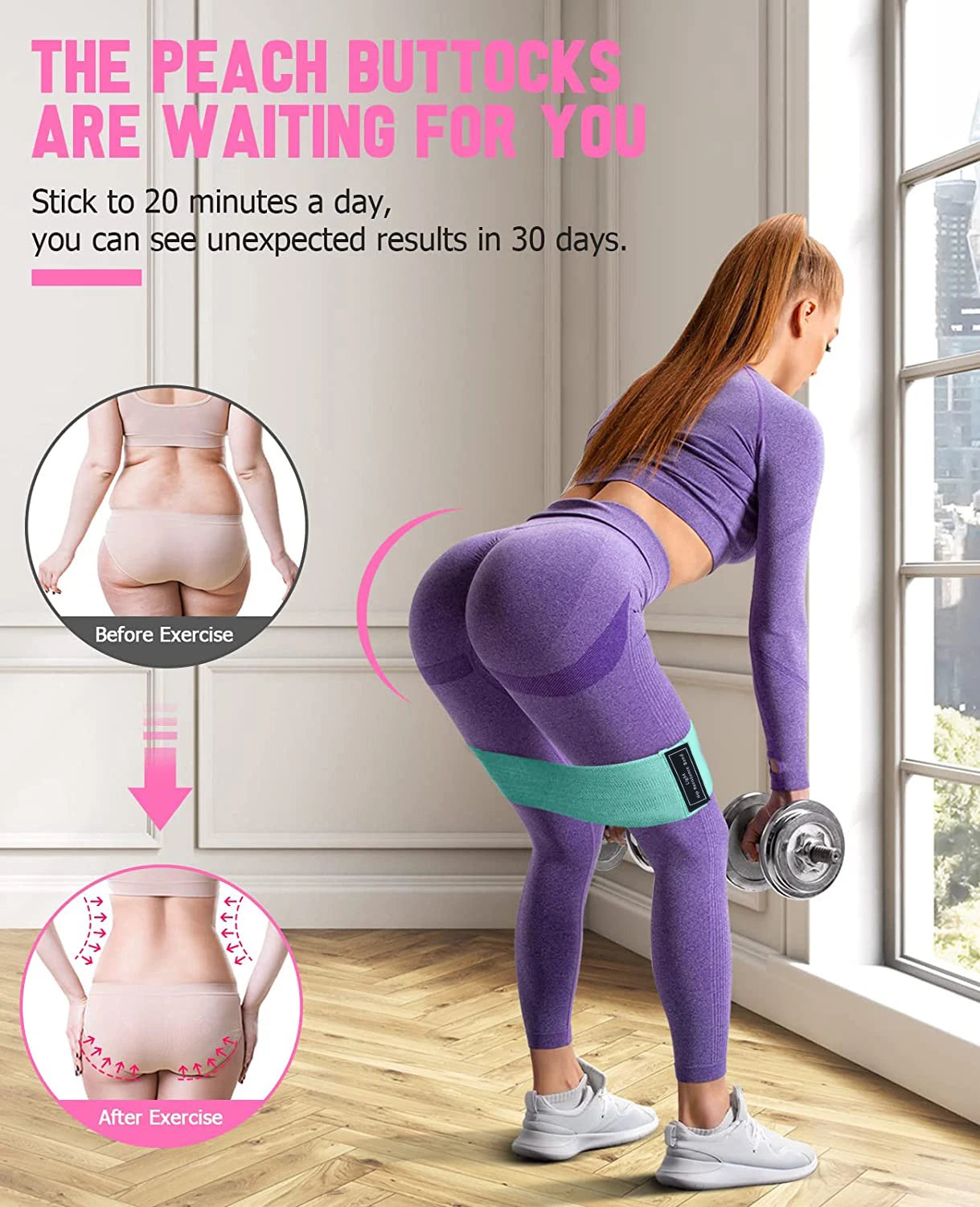 Elastic Glute Thigh Resistance Bands Fabric Booty Squat Circle Stretch Yoga Gym Equipment Hip Fitness Strips Loops Unisex