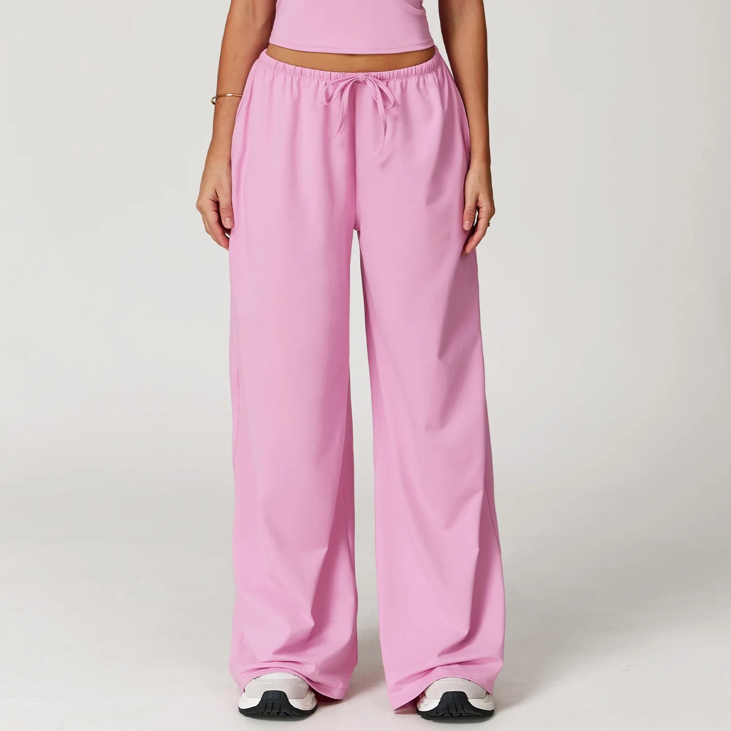 Yoga Pants Brushed Sports Pants Women's Hanging Wide Leg Loose Casual Pants Sports Running Fitness Elastic Drawstring Pants