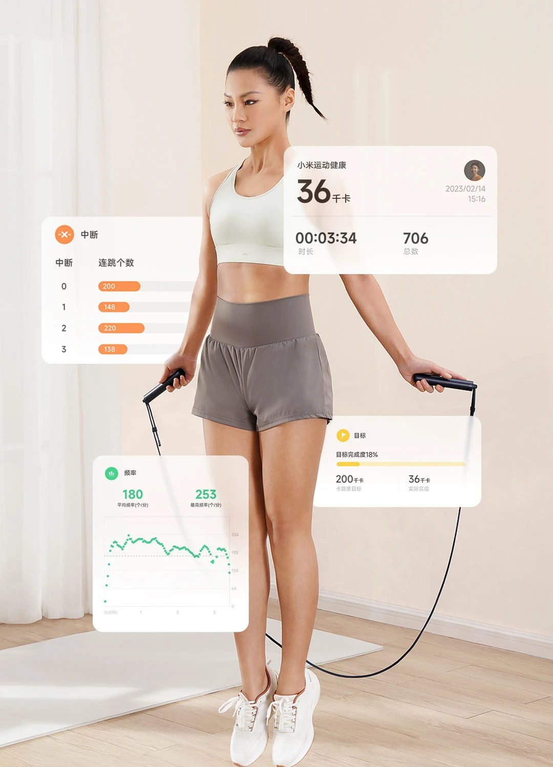 Xiaomi Mijia Smart Jump Rope Bluetooth 5.0 Digital Counter with APP Control Calorie Tracker for Fitness And Weight Loss Exercise