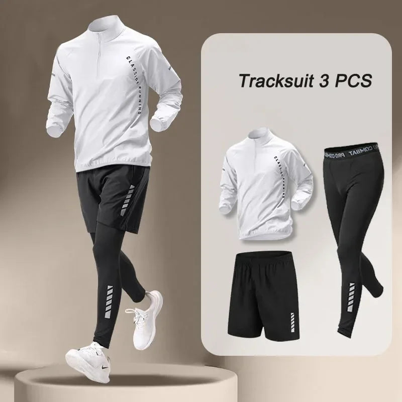 Men’s Quick Dry Sportswear Set – Outdoor Fitness Running Tracksuit