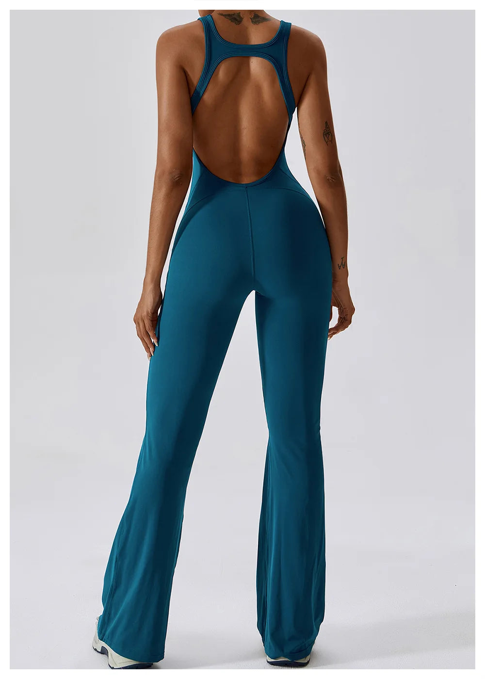 Women’s Solid Yoga Jumpsuit – One Piece Butt-Lifting Fitness Bodysuit