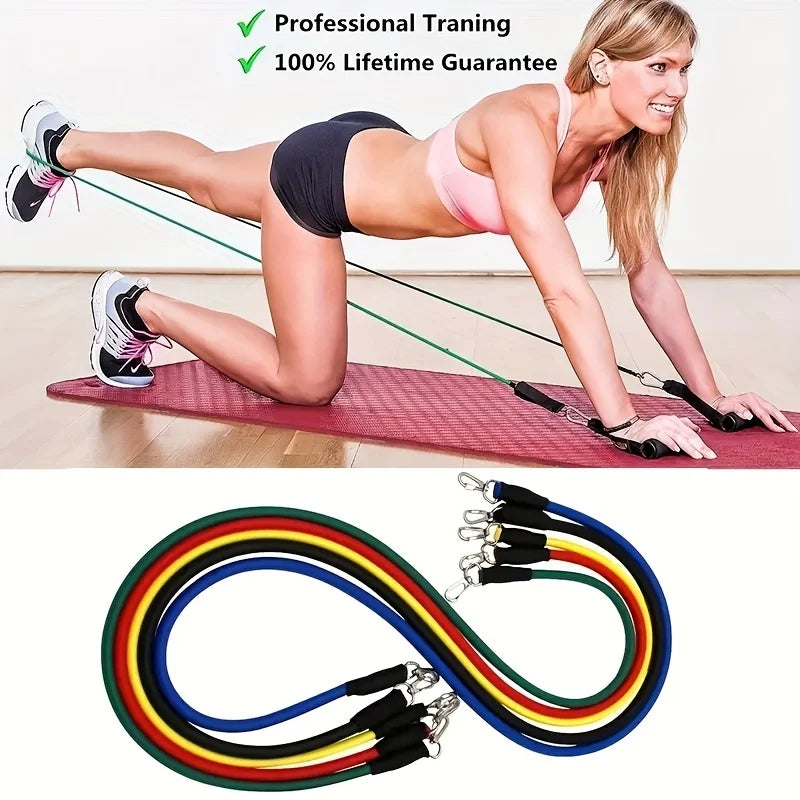 11PCS Resistance Bands Set – Pull Rope & Full Body Home Gym Training Equipment