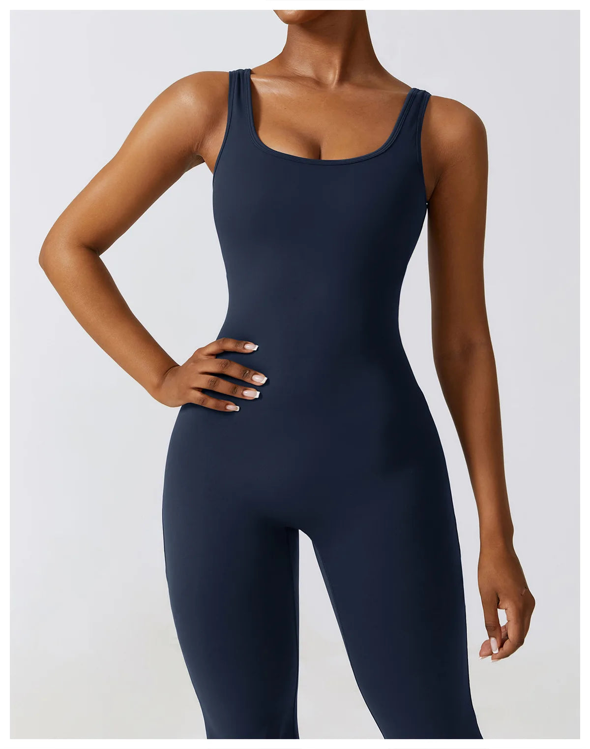Women’s Fitness Yoga Jumpsuit – Push-Up Stretch Workout Bodysuit