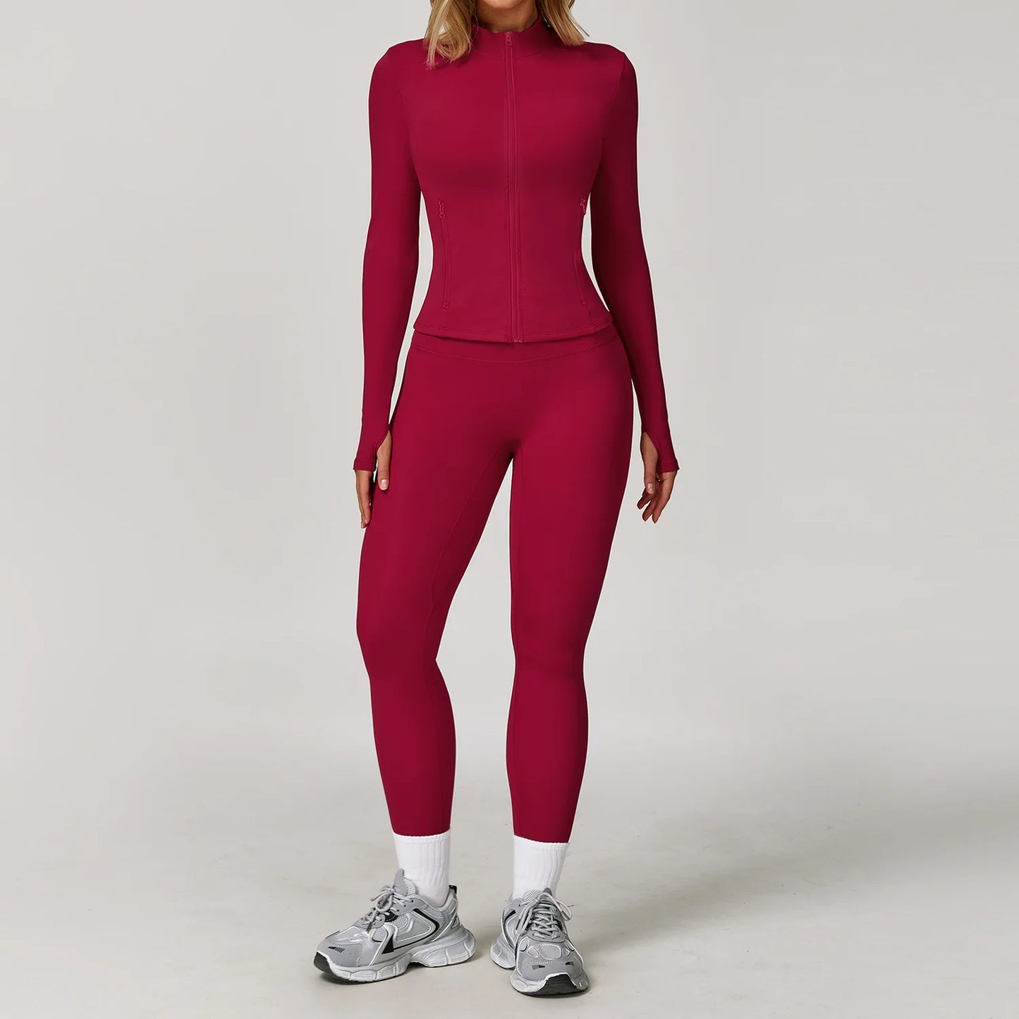 Women's Yoga Sports Set 2/3PCS Gym Workout Tracksuit Long Sleeve Sports Bra Athletic Wear Running Fitness Clothing