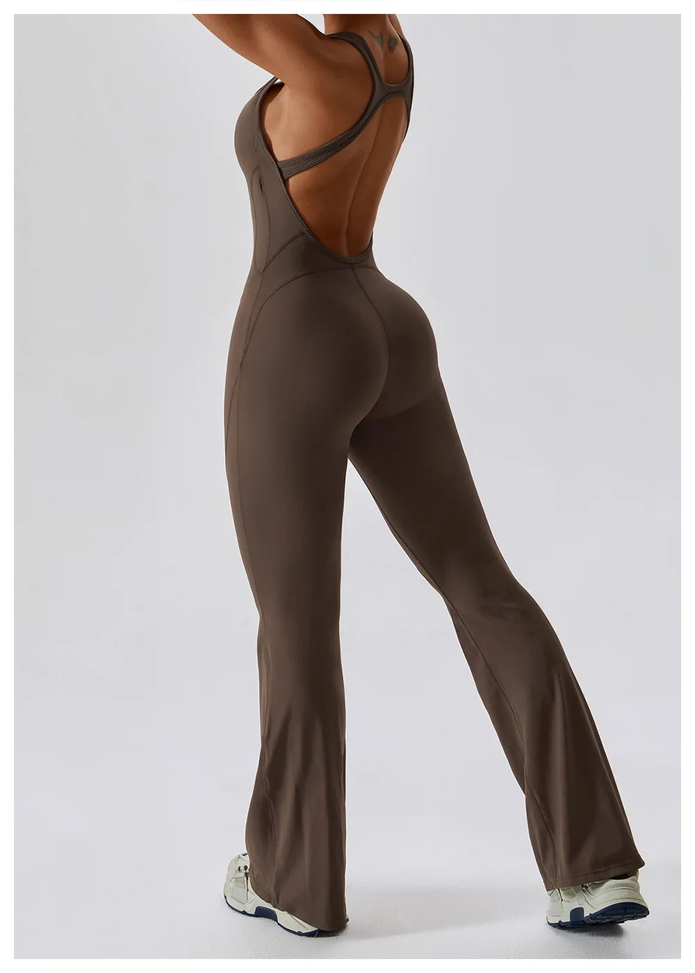 Women’s Solid Yoga Jumpsuit – One Piece Butt-Lifting Fitness Bodysuit