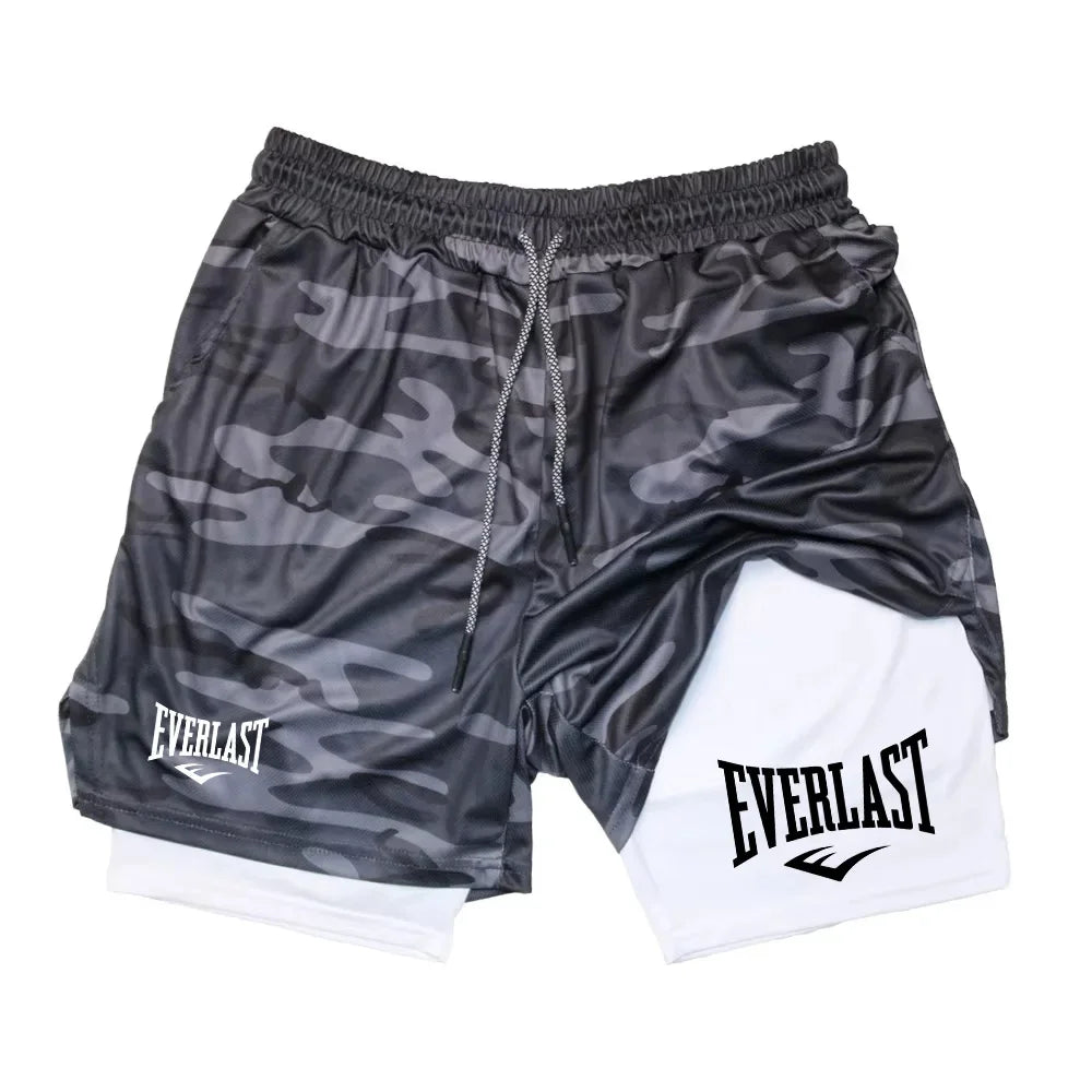 Men’s 2-in-1 Running Shorts – Double Layer Gym & Training Sports Shorts
