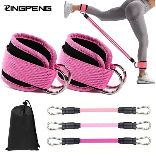Ankle Straps Resistance Bands Set – Fitness Workout & Home Gym Training Equipment