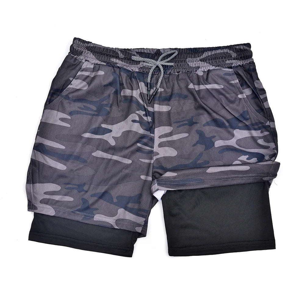 Men’s 2-in-1 Double Layer Fitness Shorts – Quick Dry Gym & Running Short