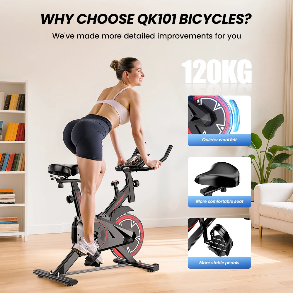 Indoor Spin Bike – Quiet Belt Drive Home Cardio Trainer
