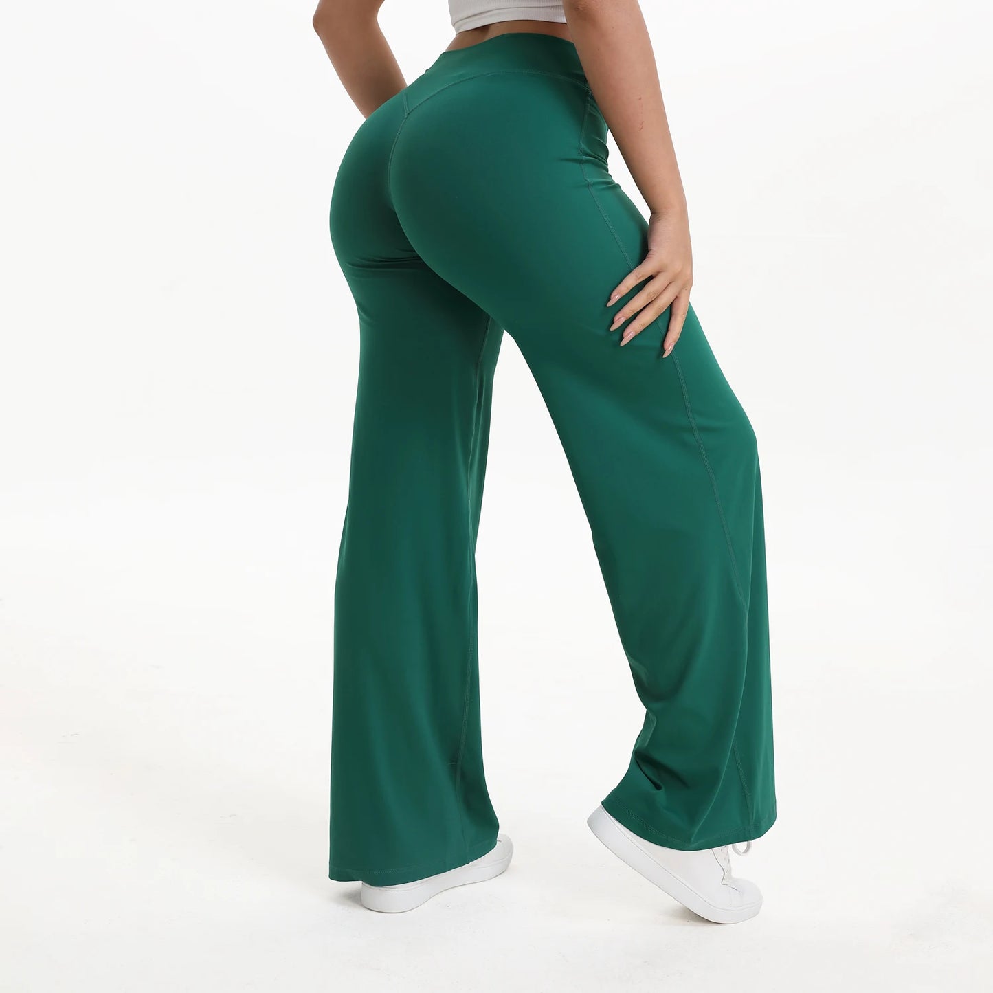 NCLAGEN SoftMotion Women’s Straight Leg Yoga Pants – Mid-Waist Gym & Pilates Leggings